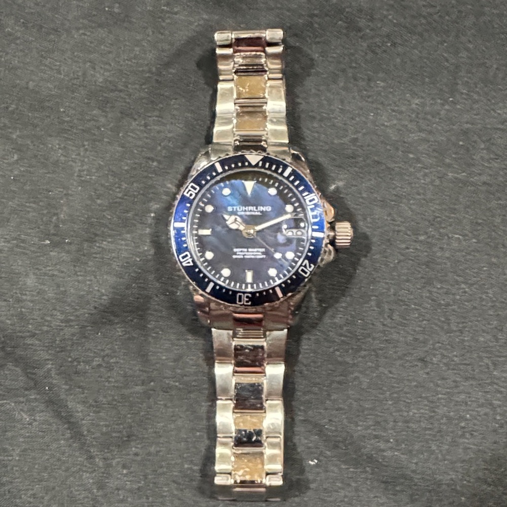 Stuhrling Silver and Blue Watch